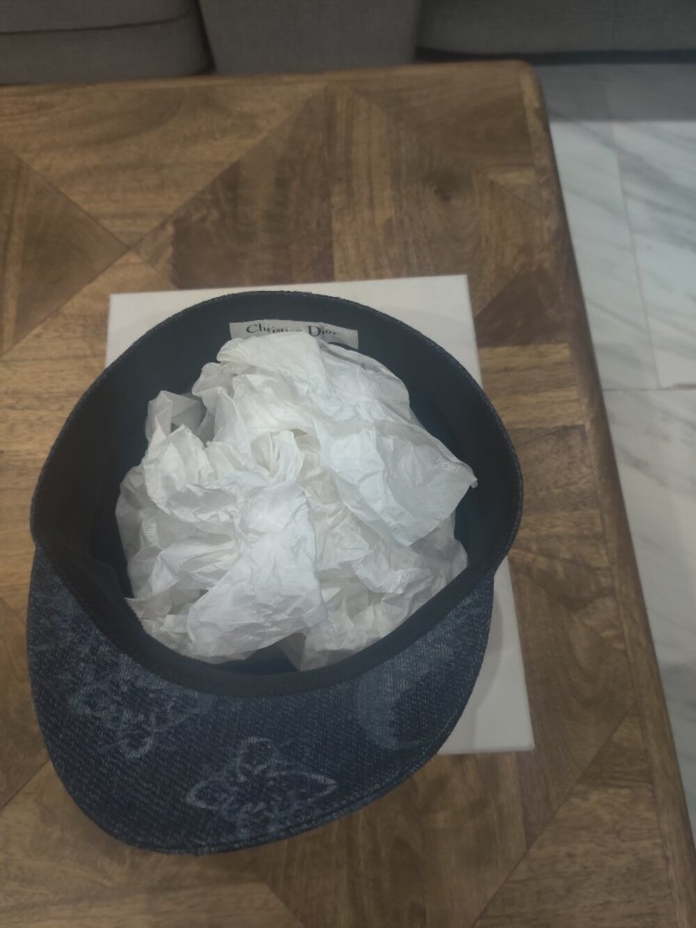 Christian Dior Denim Hat size 58 (L) New - Picture 6 of 6